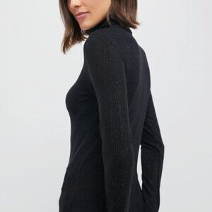 Tuckernuck Black Metallic Ellory Turtleneck